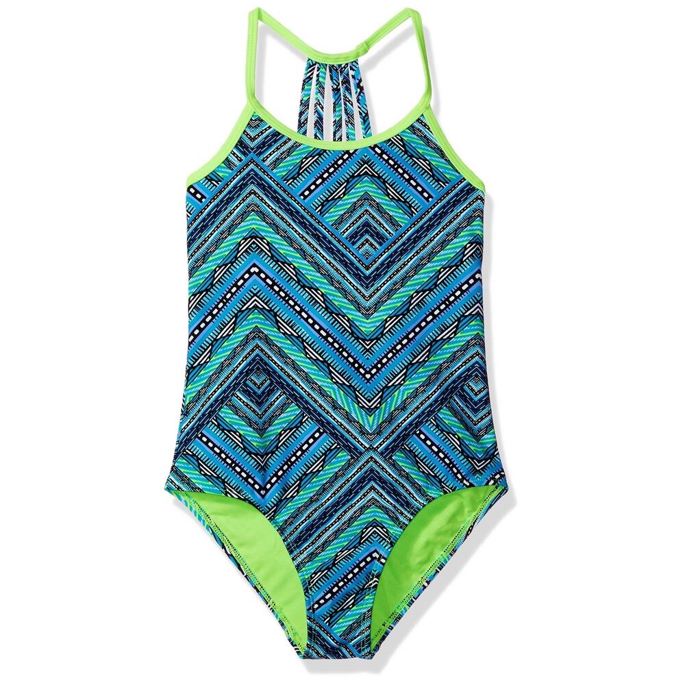 Angel Beach Girls Ethnic Print One Piece Swimsuit Multi Size 14